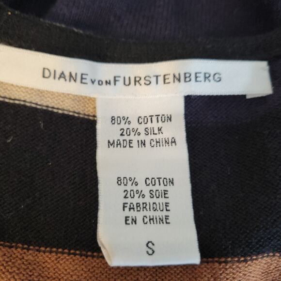 Diane Von Furstenberg Geometric Sweater Tank Top Silk Cotton Euro Summer‎ Sz S - Picture 4 of 6